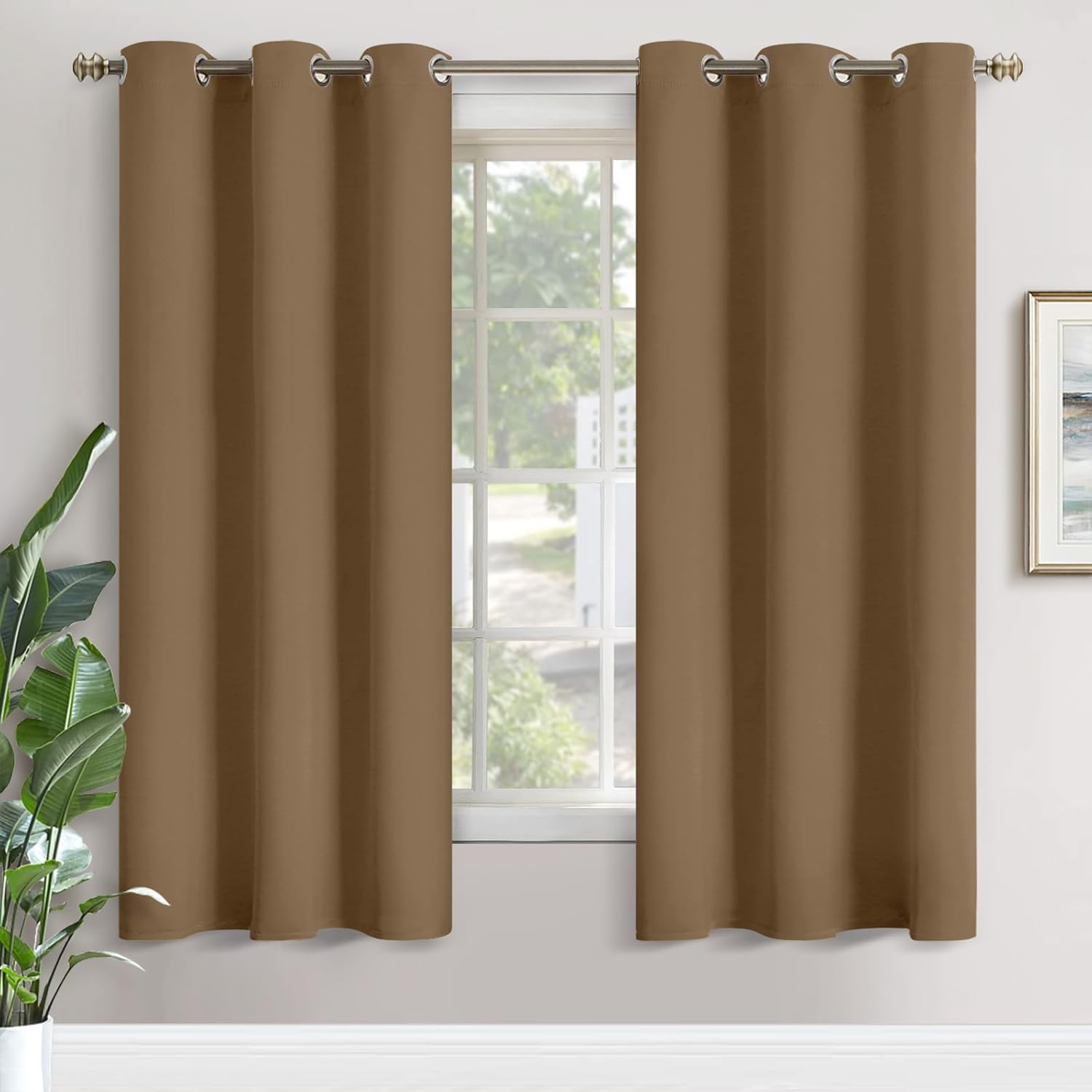 YoungsTex Taupe Blackout Curtains 72 Inches Length 2 Panels for Living Room Window - Thermal Insulated Drapes with Grommet Room Darkening f…