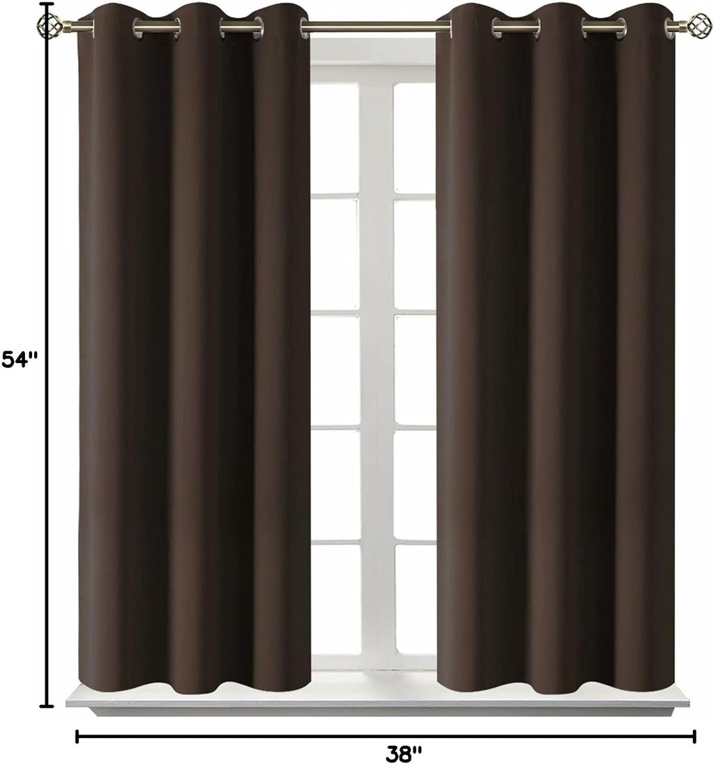 BGment Blackout Curtains for Living Room - Grommet Thermal Insulated Room Darkening Curtains for Bedroom, Set of 2 Panels (38 x 54 Inch, Br…