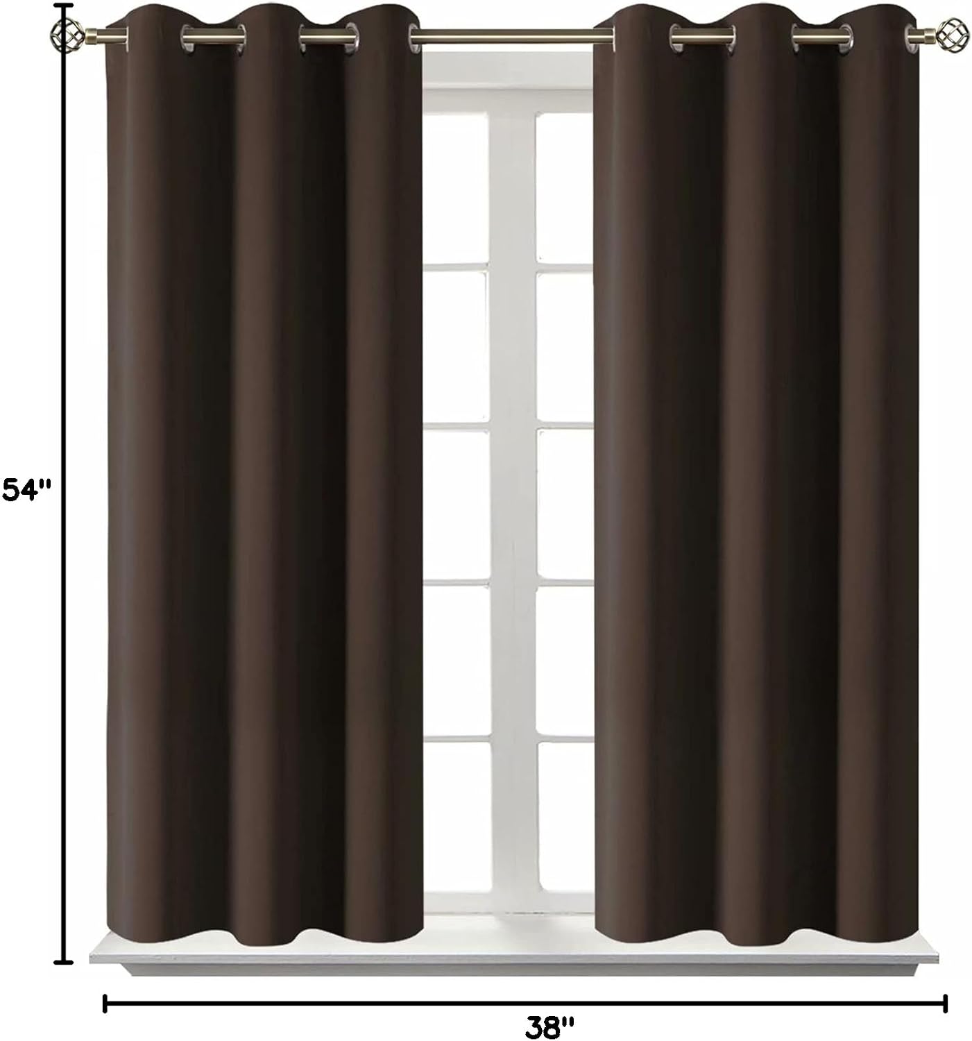 BGment Blackout Curtains for Living Room - Grommet Thermal Insulated Room Darkening Curtains for Bedroom, Set of 2 Panels (38 x 54 Inch, Br…