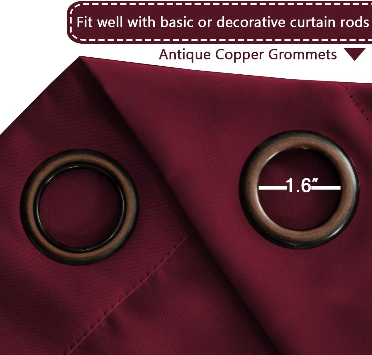 H.VERSAILTEX Thermal Insulated Grommet Blackout Curtains for Christmas & Thanksgiving Gift, Sliding Door Patio Door Curtains, L…