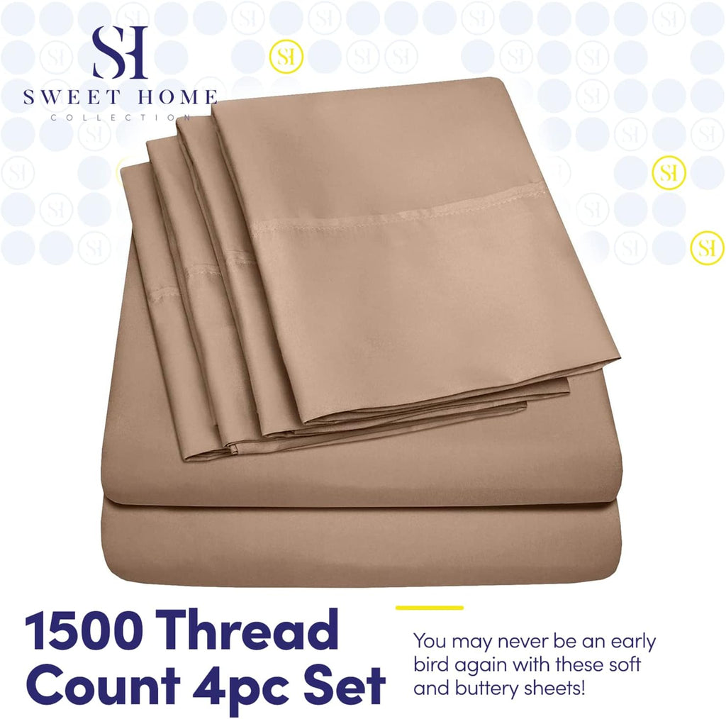 Twin Size Bed Sheets - 4 Piece 1500 Supreme Collection Fine Brushed Microfiber Deep Pocket Twin Sheet Set Bedding - 1 Extra Pillow Cases…