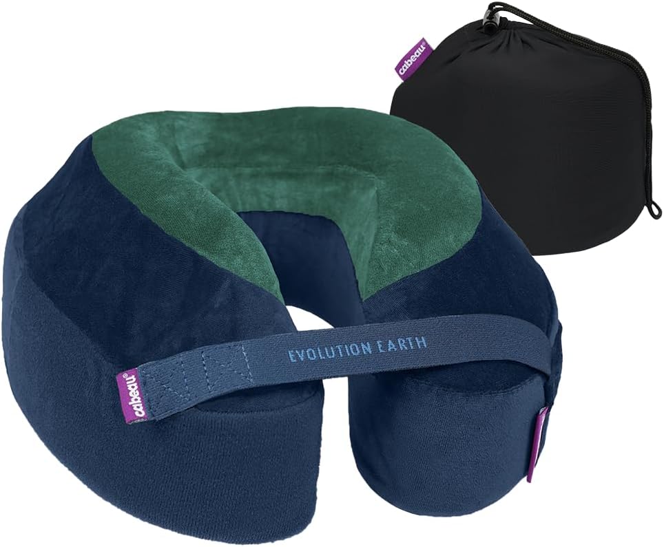 Cabeau Softest Neck Pillow for Travel – Evolution Earth Deluxe – 360° Head, Neck and Chin Support for Sleeping – Sustainable Memory Foam -…