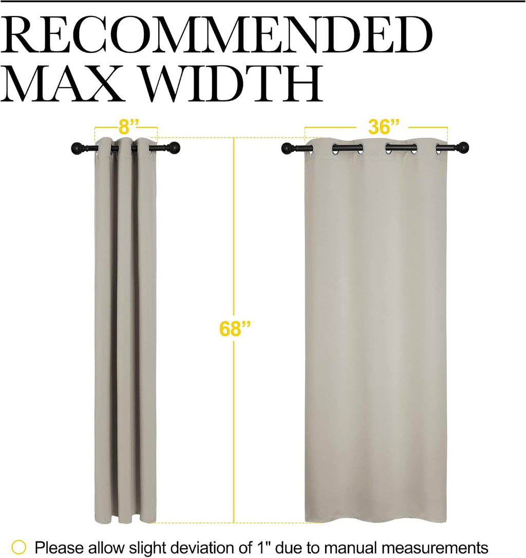 NICETOWN Kitchen Curtains for Decoration, Thermal Insulated Grommet Room Darkening Draperies/Panels for Laundry (Natural, 2 Panels, W42 x…