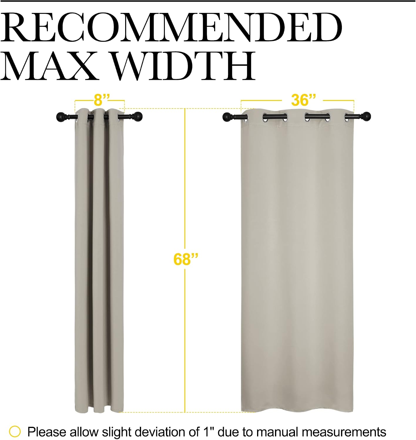 NICETOWN Kitchen Curtains for Decoration, Thermal Insulated Grommet Room Darkening Draperies/Panels for Laundry (Natural, 2 Panels, W42 x…