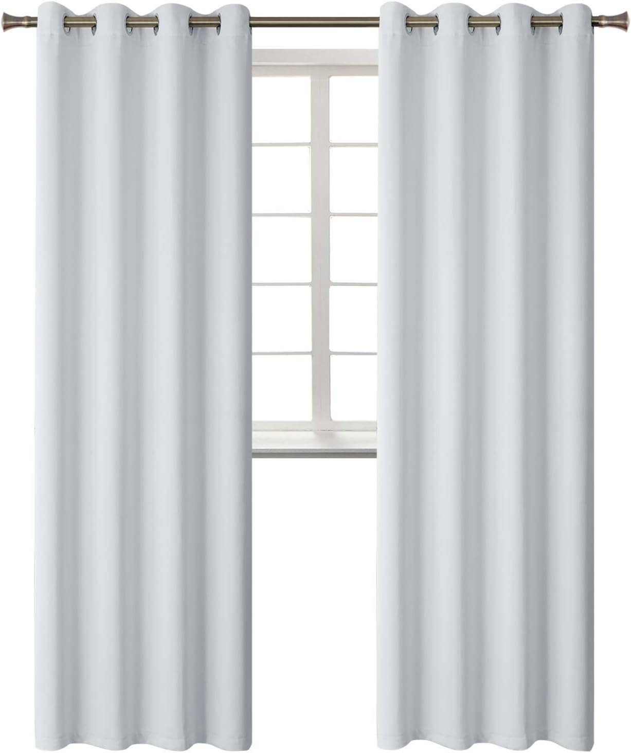 BGment Blackout Curtains - Grommet Thermal Insulated Room Darkening Bedroom and Living Room Curtains, Set of 2 Panels (52 x 108 Inch, Greyi…