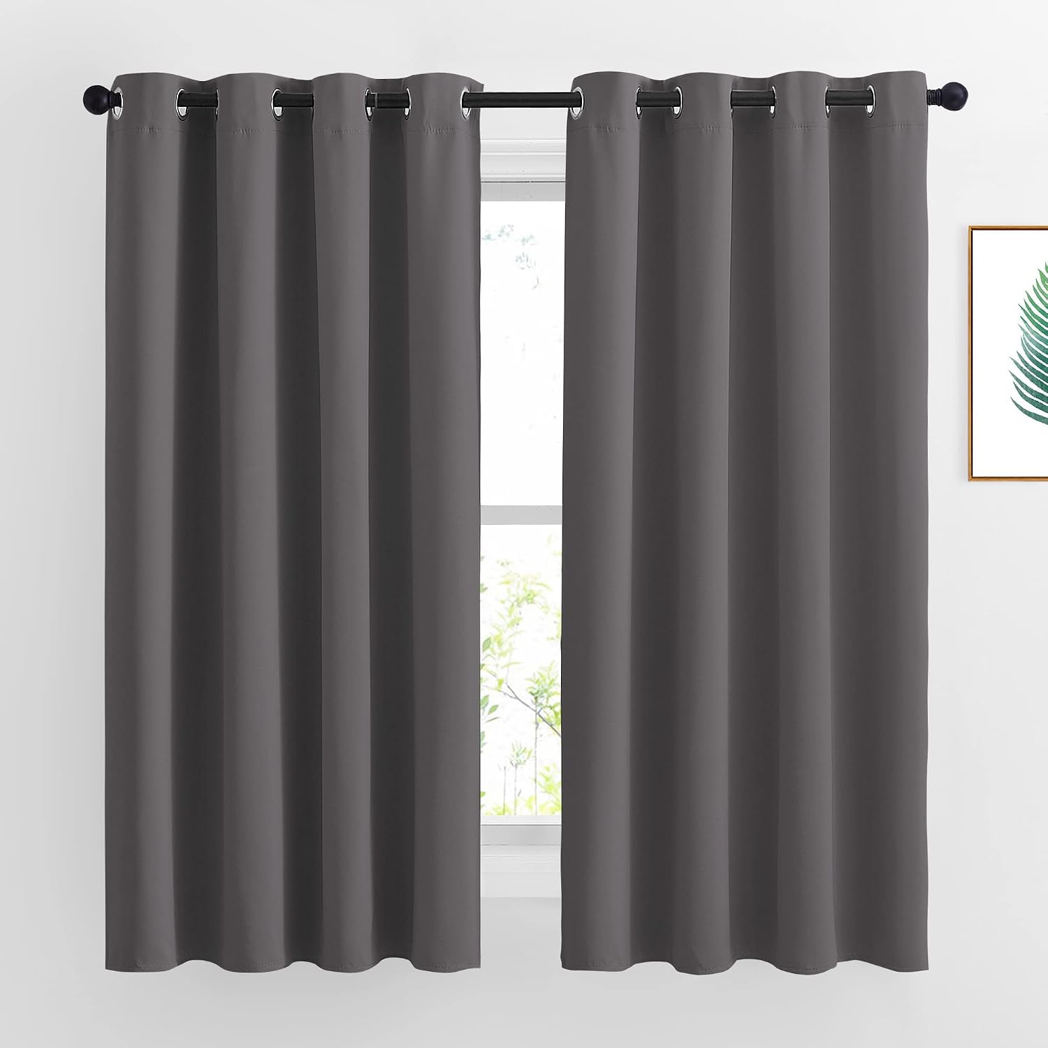 Nicetown Blackout Curtains for Bedroom 63 inch Length 2 Panels - Window Treatment Thermal Insulated Solid Grommet Blackout for Living Room…
