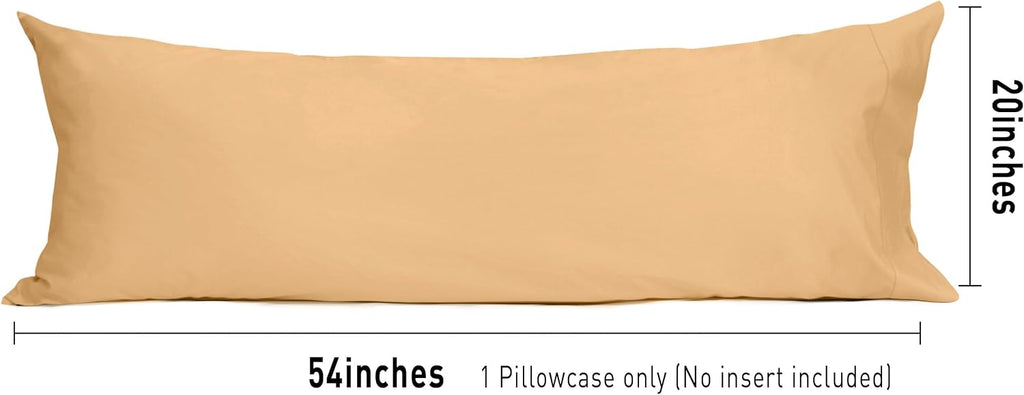 Sunflower Body Pillowcase 100% Cotton Long Pillow Cover/Case Envelope Closure 1 Pack, 20×54 inches Desert Mist, Soft and Breathable