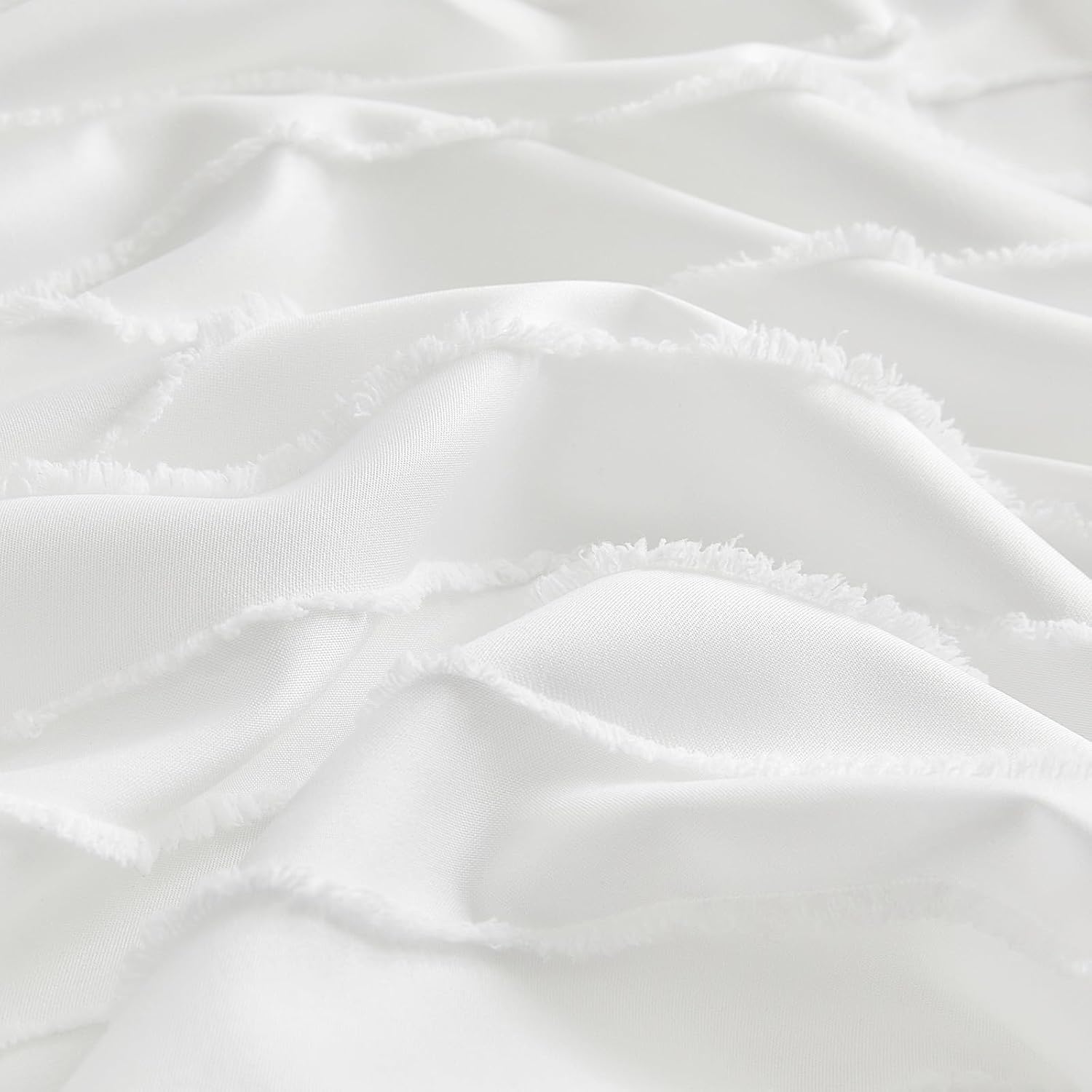 Warmdern White Striped Pillow Covers Queen Pillow Cases Soft Microfiber Stripe Pillow Cases Set of 2 Boho Tufted Stripes Textured Pillowcas…