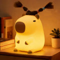 FAMIDUO-BrightenYourLife Cute Capybara Night Light with DIY Hairstyle, Squishy Silicone Lamp, Nursery Nightlight for Kids, Rechargeable Tou…