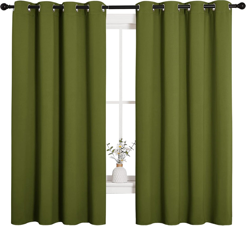 NICETOWN Bedroom Curtain Panels Blackout Draperies, Thermal Insulated Solid Grommet Blackout Curtains/Drapes (One Pair, 55 by 68-inch…
