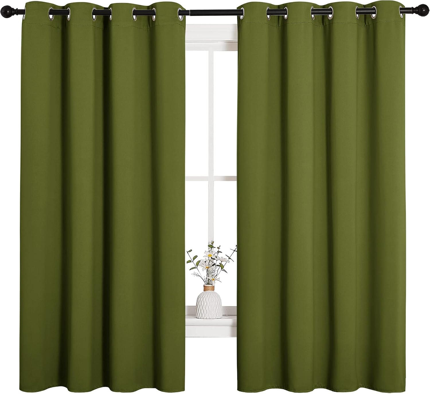 NICETOWN Bedroom Curtain Panels Blackout Draperies, Thermal Insulated Solid Grommet Blackout Curtains/Drapes (One Pair, 55 by 68-inch…