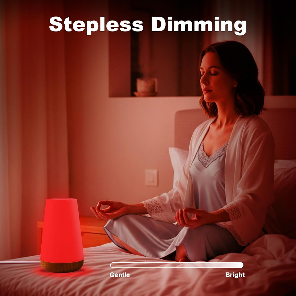 Red Night Light for Sleep, 670nm Night Lamp with White Light 3000K-6500K & Timer, Portable Red Reading Light for Bedroom, Touch/Remote…