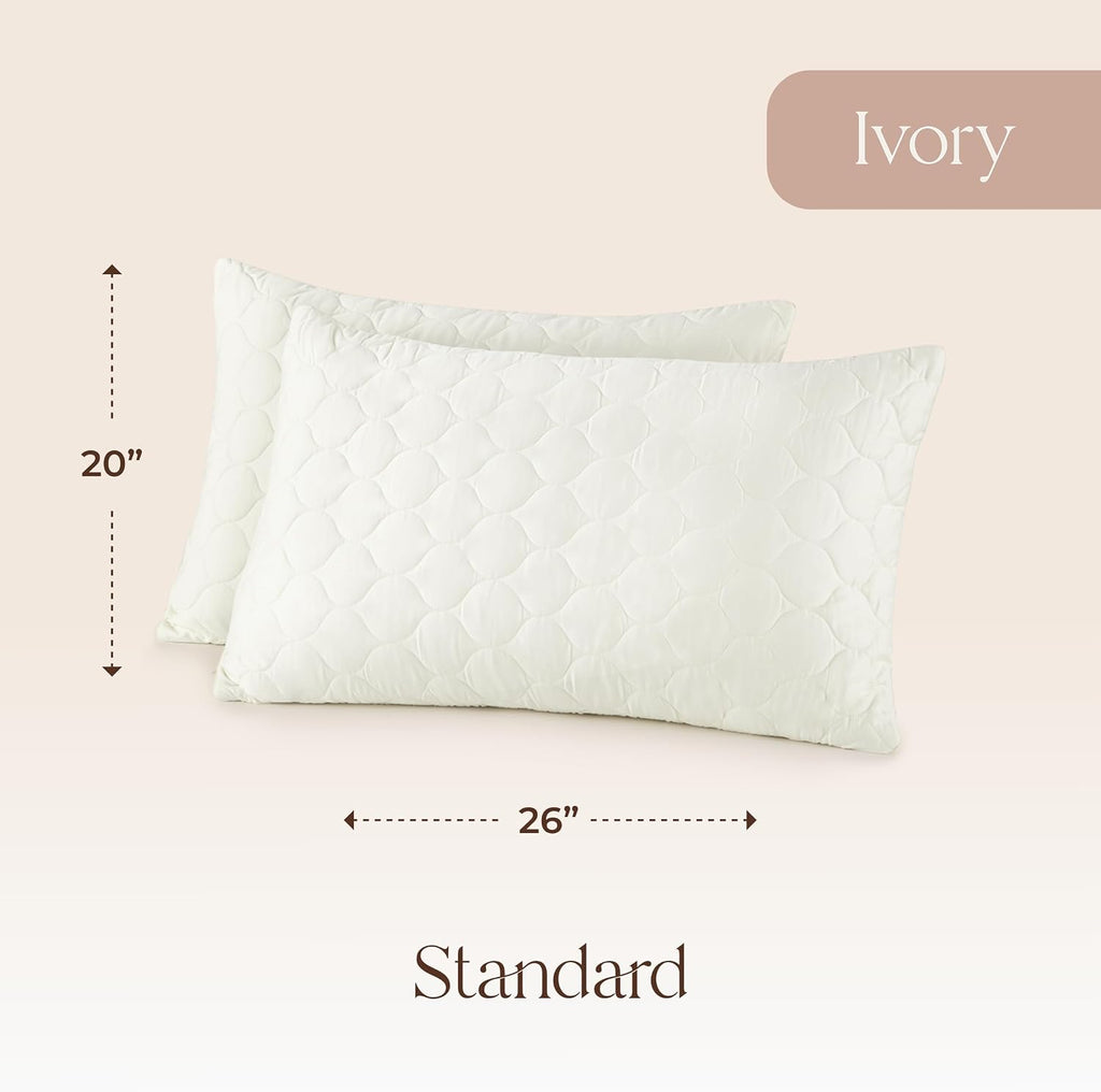 WhisperOrganics Organic Cotton Pillow Protector - Durable Quilted Pillow Protector King Size GOTS & Fairtrade Certified - Thick Hypoallerge…