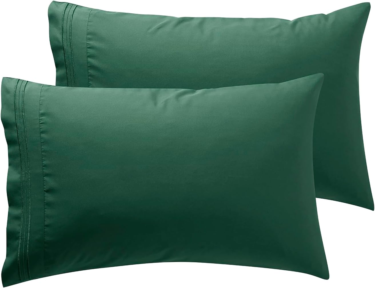 Nestl Microfiber Queen Pillowcase Set of 2, Hunter Green, Soft, Envelope Closure, 20x30 Inches cotton Green