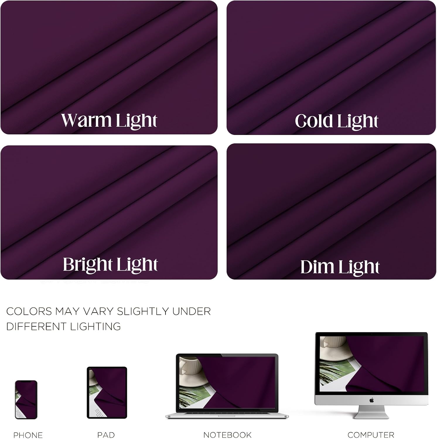 CUCRAF Custom Purple Grape Blackout Curtains 1 Panel Set, Thermal Insulated Grommet Room Darkening Curtain for Living Room Bedroom, Light…