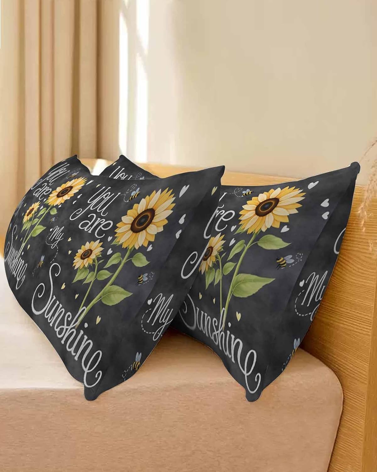 Rgaienmelw You Are My Sunshine Long Body Throw Pillow Covers 20x60 Inches, Rectangle Decorative Pillowcase with Zipper, Yellow Sunflow…