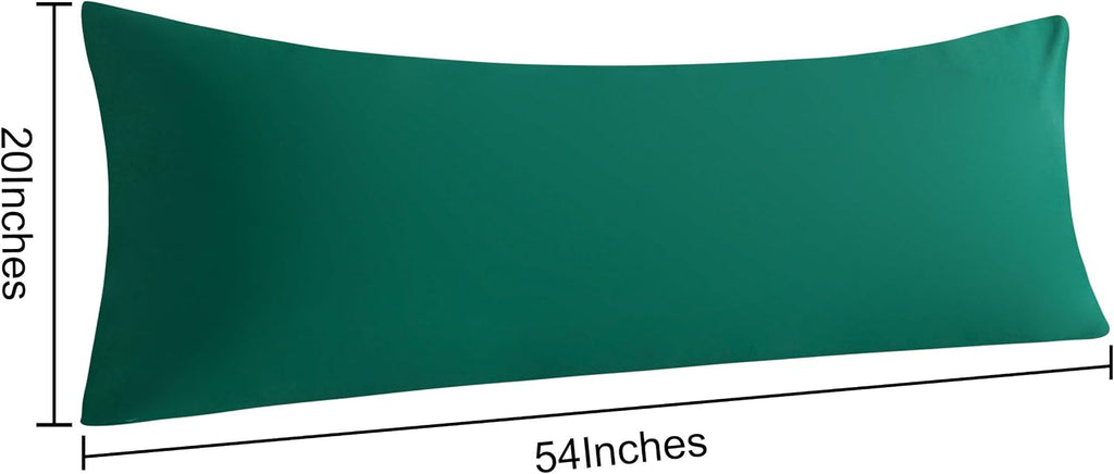 Ntbay Body Pillow Cases Set of 2, 2 Pack Brushed Microfiber 20x54 Pillow Cases, Soft, Wrinkle, Fade, Stain Resistant Dark Green Pillow Case…