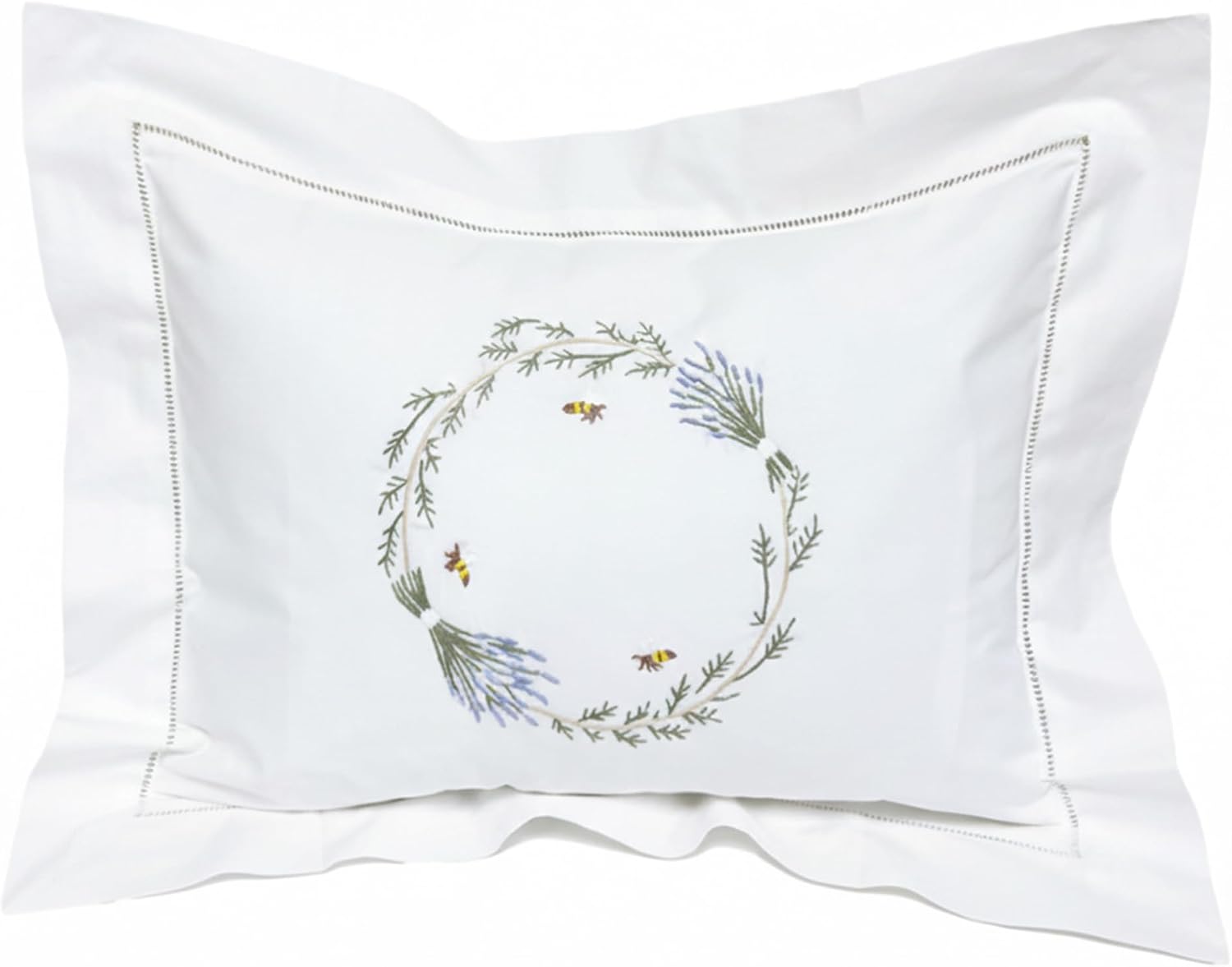 Jacaranda Living Embroidered Boudoir Pillow Cover – Handcrafted Embroidery, Fine Italian Cotton, Decorative Pillow Accent for Bedroom &…
