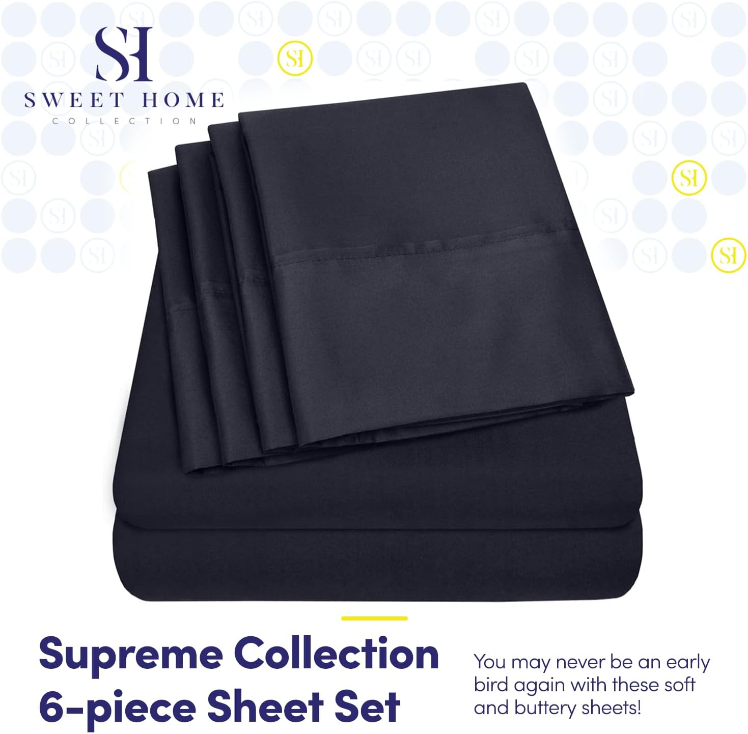 Cal King Size Bed Sheets - 6 Piece 1500 Supreme Collection Fine Brushed Microfiber Deep Pocket California King Sheet Set Bedding - 2…