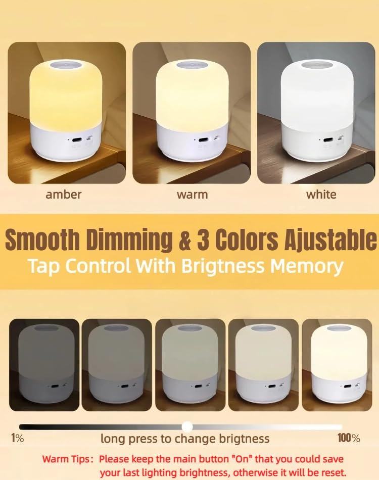 Portable Baby Night Light, 3 Colors Egg Light for Nursery, Mini Bedside Table Lamp for Kids Adults, Touch Control & Eye Caring &…