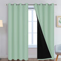 Yakamok Sage 100% Blackout Curtains, Total Blackout Lined Curtain Panels for Bedroom, 2 Thick Layers Grommet Top Thermal Insulated Blackout…