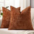 decorUhome Rust Chenille Throw Pillow Covers 18x18 Set of 2 Textured Soft Cozy Slubby Couch Pillow Covers Modern Farmhouse Boho Decorative…