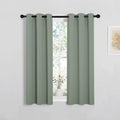NICETOWN Bedroom Curtain Panels Blackout Draperies, 1 Pair, 29 by 40 inches, Greyish Green, Thermal Insulated Solid Grommet Blackout…