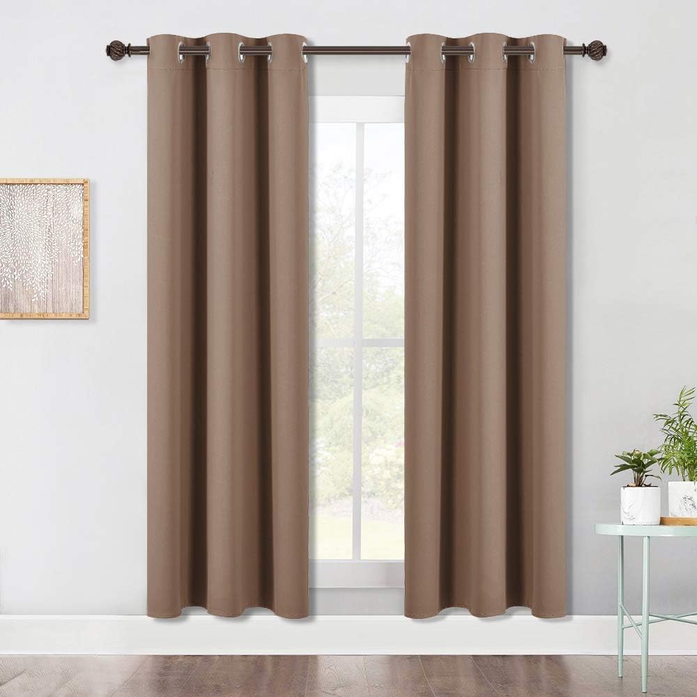 NICETOWN Blackout Draperies Curtains Window Drapes, Window Treatment Thermal Insulated Solid Grommet Blackout Panels for Bedroom (One…