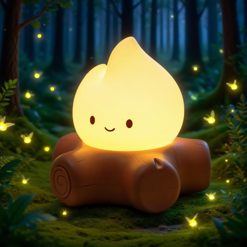 WANIDEA Fake Campfire Lamp, Ambient Lighting, Desk Accessories, Portable Rechargeable Night Light, Candlelight Mode Mood Lighting…
