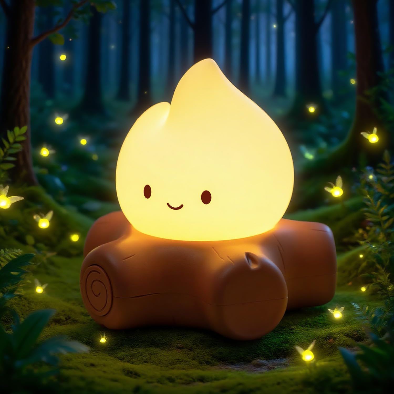 WANIDEA Fake Campfire Lamp, Ambient Lighting, Desk Accessories, Portable Rechargeable Night Light, Candlelight Mode Mood Lighting…