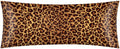 Leopard Design Body Pillow Covers Decorative Soft Bedding Satin Pillowcase with Zipper Closure Cooling Breathable Long Pillow Case-21"x 54"