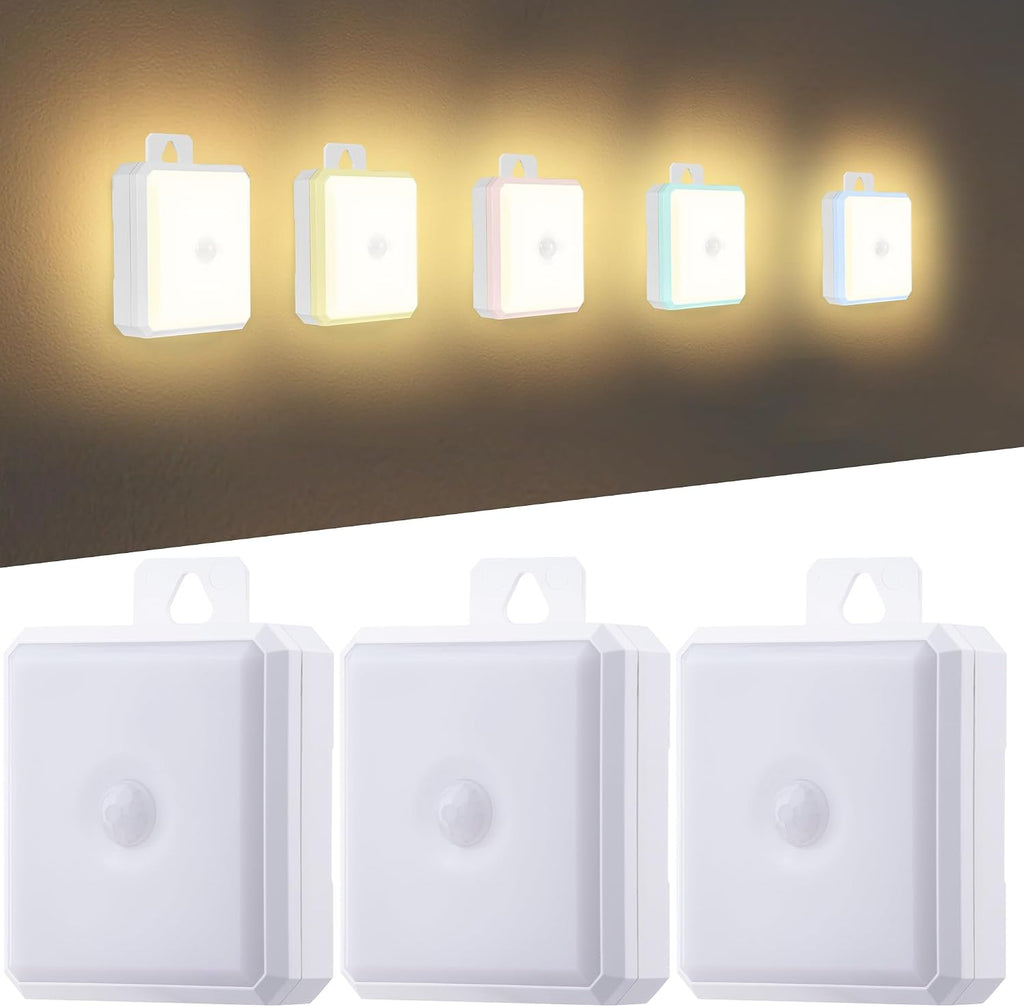 Motion Sensor Night Light Indoor - Cordless Battery Powered Under Cabinet Lighting, Stick-on Magnet LED Closet Lights, Safe Light for…