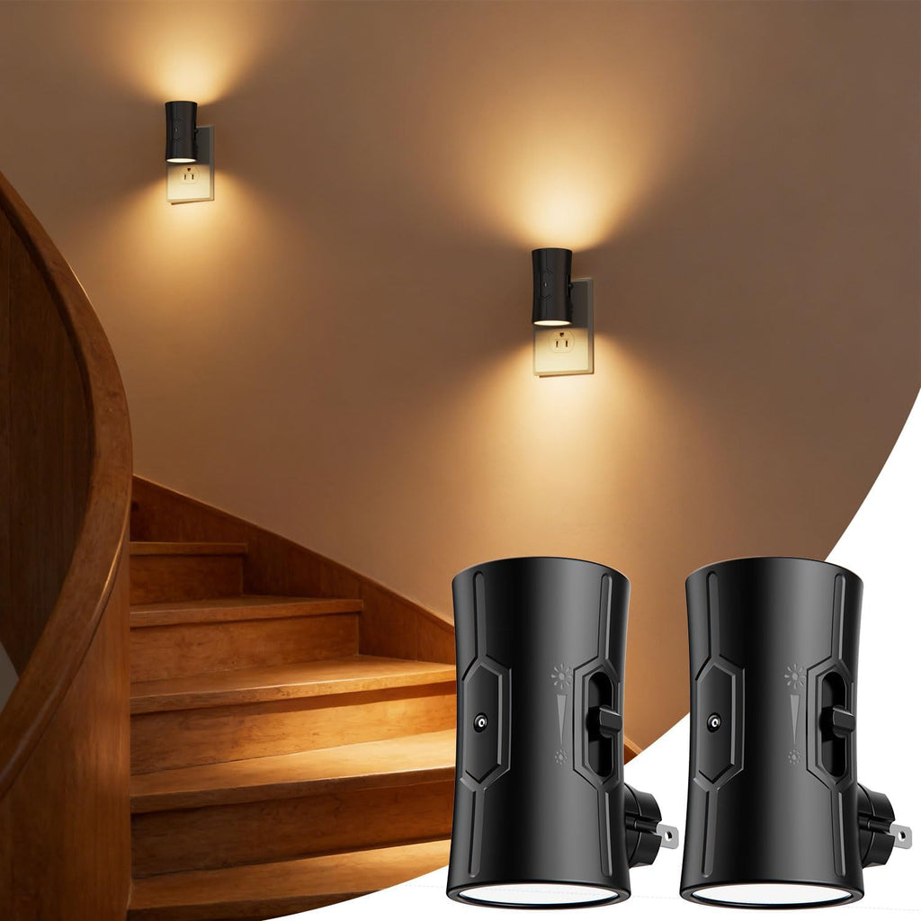 Fesnne Night Light, 2-Pack Dimmable Plug-in Night Light with 90°Rotatable Plug, 0-100LM Adjustable Brightness, 3000K Warm White, 1W Ultra L…