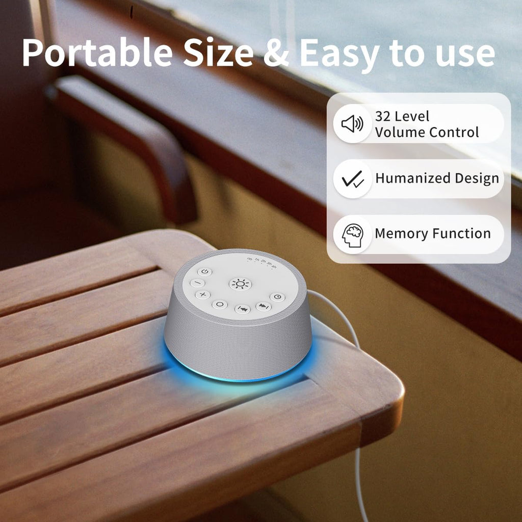 SoundLegend White Noise Sleep Sound Machines 30 Sounds 32-Level Volume 12 Colors Light 5 Timers Adjustable Light Brightness Compact for…