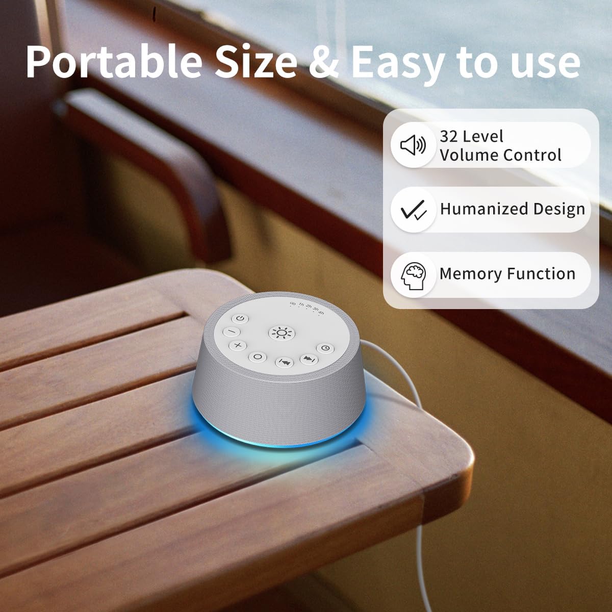 SoundLegend White Noise Sleep Sound Machines 30 Sounds 32-Level Volume 12 Colors Light 5 Timers Adjustable Light Brightness Compact for…