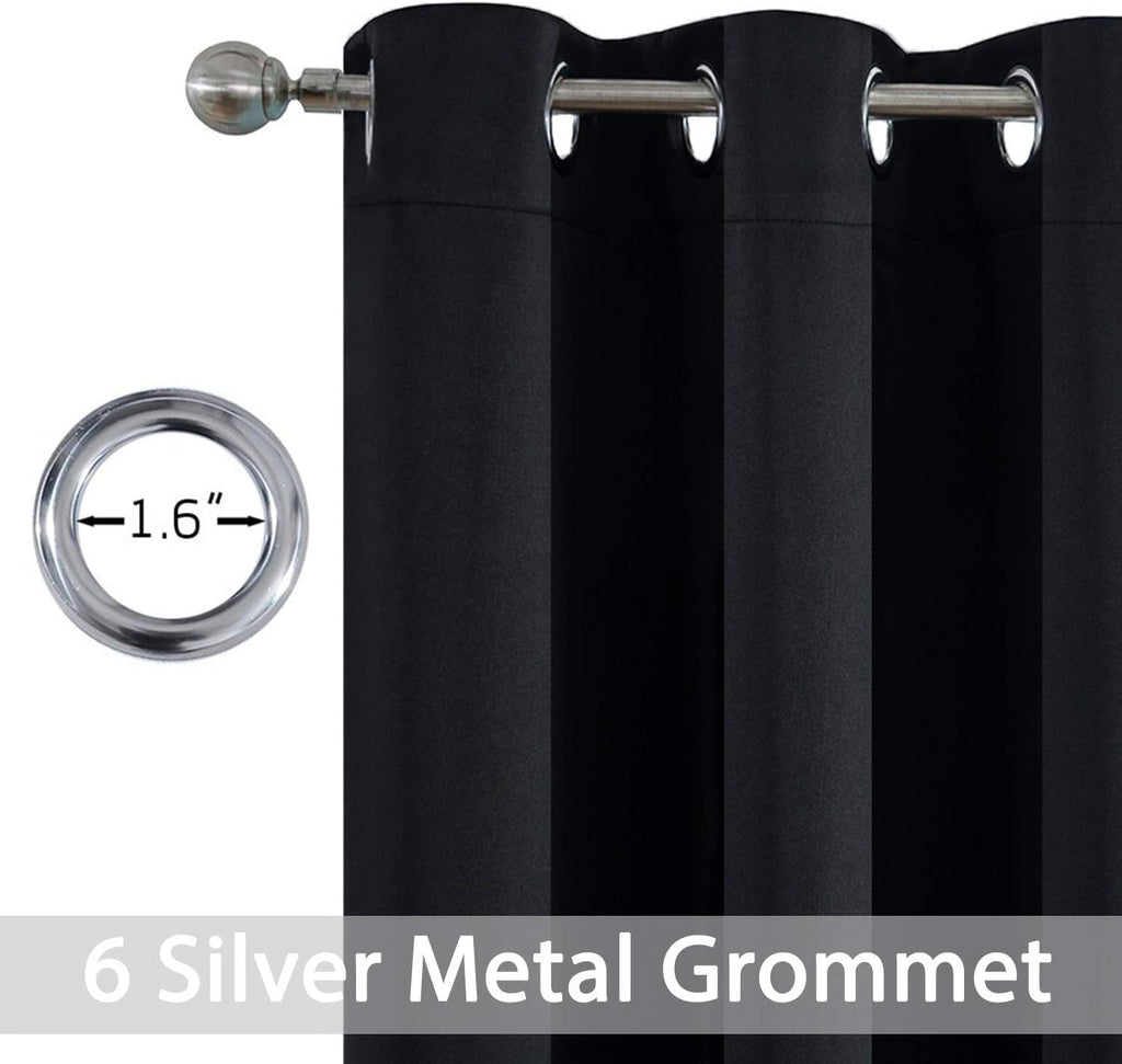 Yakamok Blackout Curtains for Bedroom, Room Darkening Thermal Insulated Grommet Window Drapes for Living Room, 38W x 45L, Set of 2