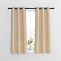 Nicetown Bedroom Blackout 48 inch Curtains and Drapes - Window Treatment Thermal Insulated Solid Grommet Room Darkening for Bedroom (Biscot…