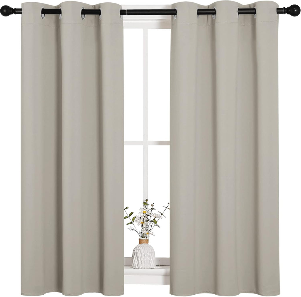 NICETOWN Natural Blackout Shack Curtains Noise Reducing, Thermal Insulated and Privacy Room Darkening Drape Panels for Boy's Guest Room…