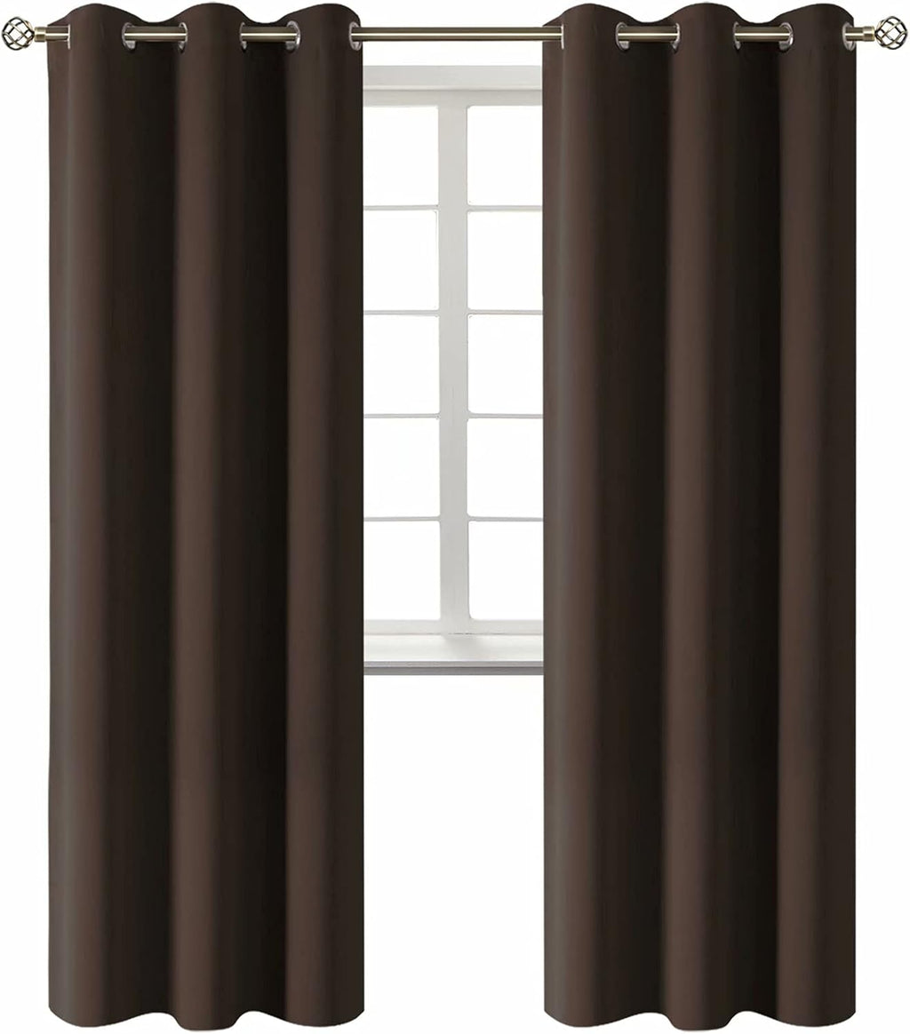 BGment Blackout Curtains for Living Room - Grommet Thermal Insulated Room Darkening Curtains for Bedroom, 2 Panels of 42 x 84 Inch, Brown 8…