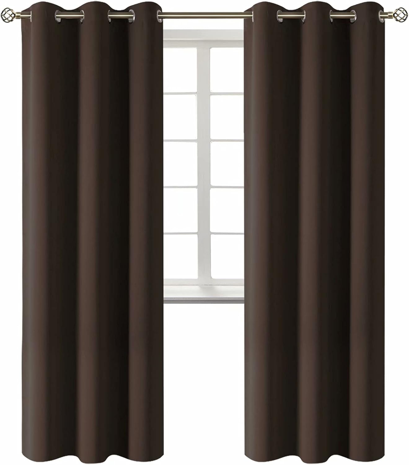 BGment Blackout Curtains for Living Room - Grommet Thermal Insulated Room Darkening Curtains for Bedroom, 2 Panels of 42 x 84 Inch, Brown 8…