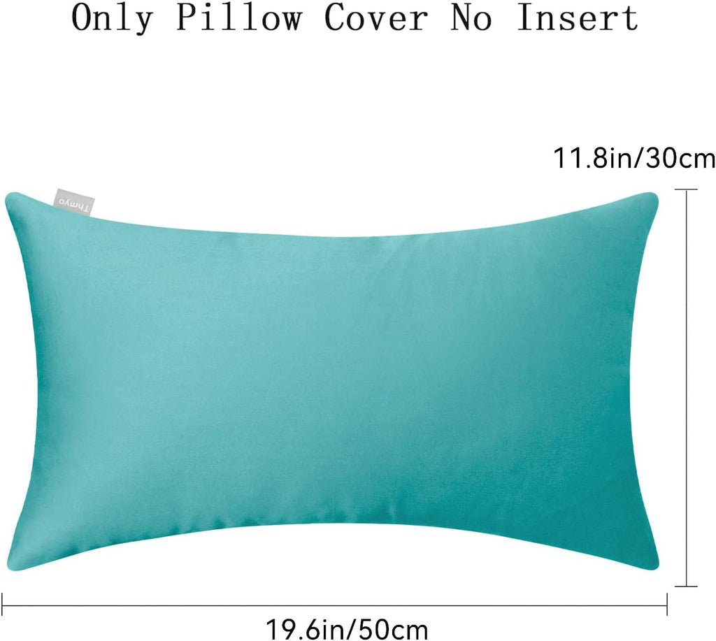 Thmyo 4-Pack 100% Cotton Lumbar Comfortable Solid Decorative Throw Pillow Case, Thmyo Rectangle Cushion Cover Pillowcase Sublimation Blank P…