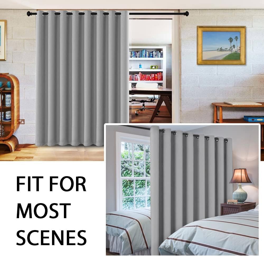H.VERSAILTEX Blackout Curtains for Sliding Glass Door Room Divider Curtains Noise Reduce Curtain Panel Portable Window Screen S…