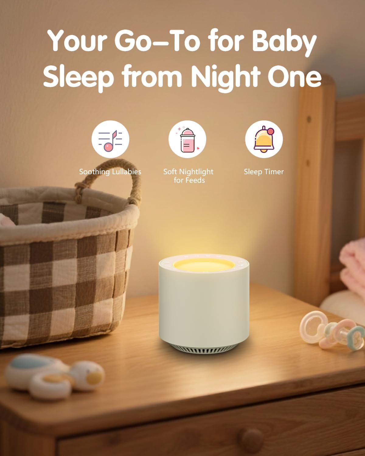 PureNurt White Noise Sound Machine: Red Light relaxation Sleep Sound Machine with 38 Soothing Sounds & Calming Womb Soother…