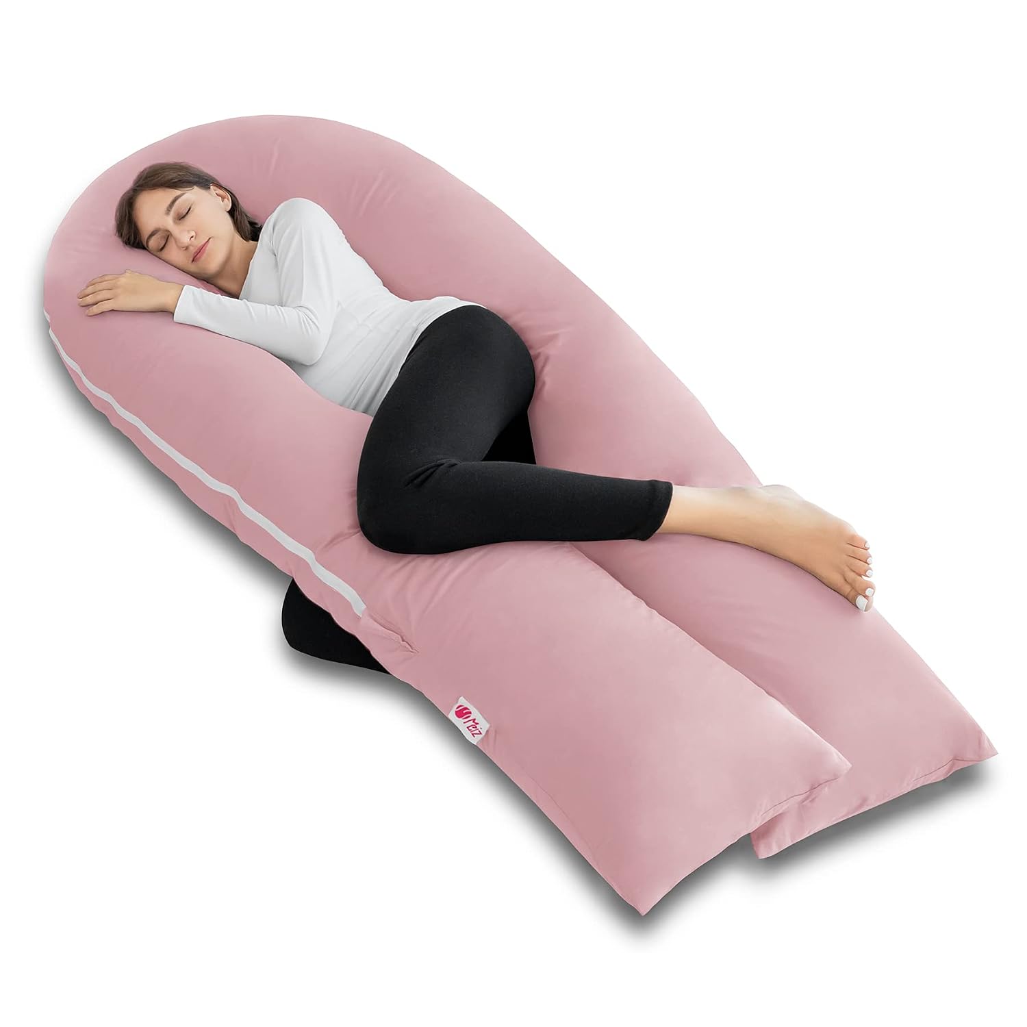Meiz Pregnancy Pillow, Cooling Silky Pregnancy Pillows for Sleeping, 65" U Shaped Full Body Maternity Pillow for Pregnant Women, with Washa…