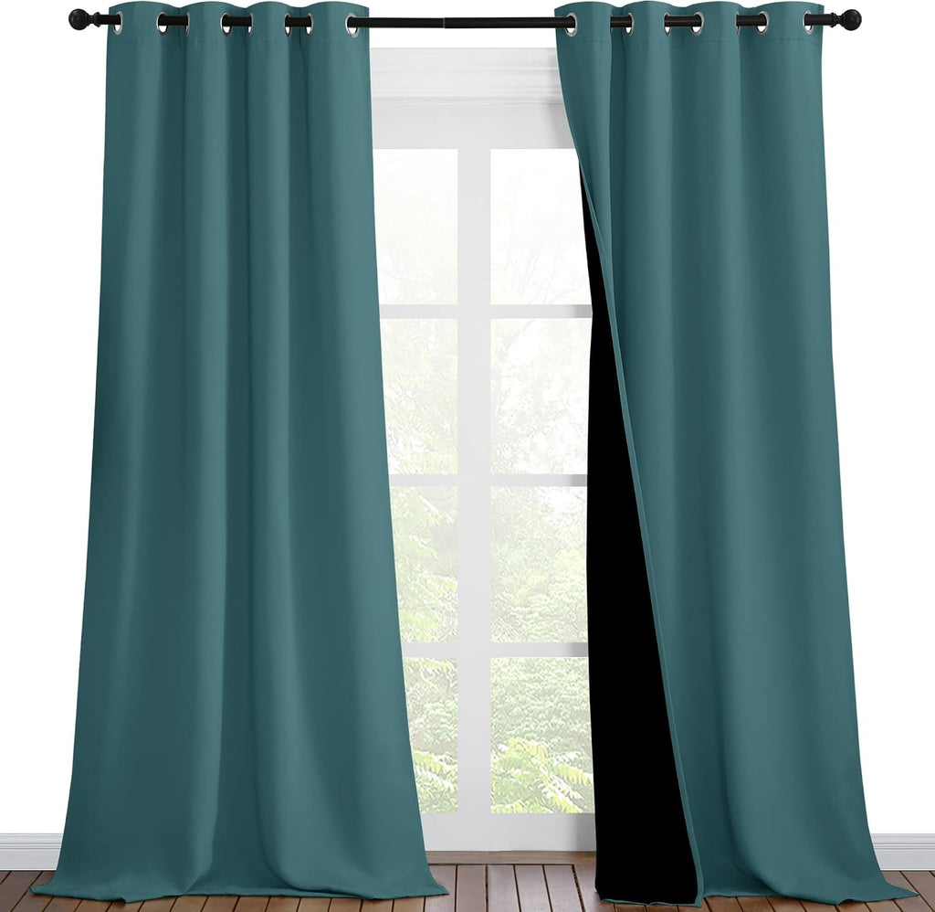 Nicetown 100% Blackout Blinds, Laundry Room Decor Window Treatment Curtains, Thermal Insulated Energy Smart Drapes and Draperies for Villa,…