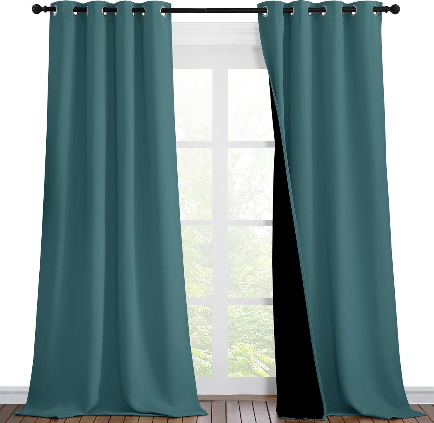 Nicetown 100% Blackout Blinds, Laundry Room Decor Window Treatment Curtains, Thermal Insulated Energy Smart Drapes and Draperies for Villa,…