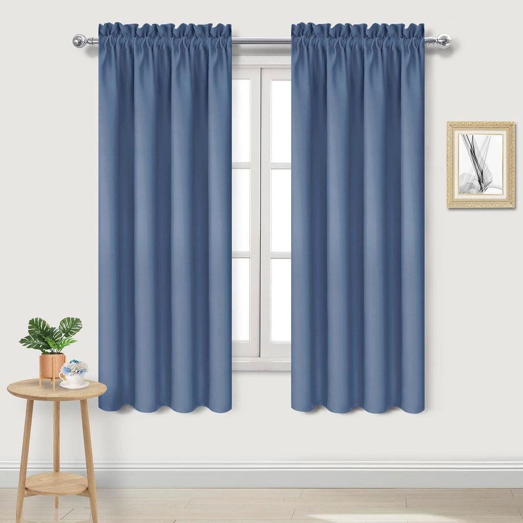 DWCN Blackout Curtains – Thermal Insulated, Energy Saving & Noise Reducing Bedroom and Living Room Curtains, Dusty Blue, W 42x L 63 Inch…