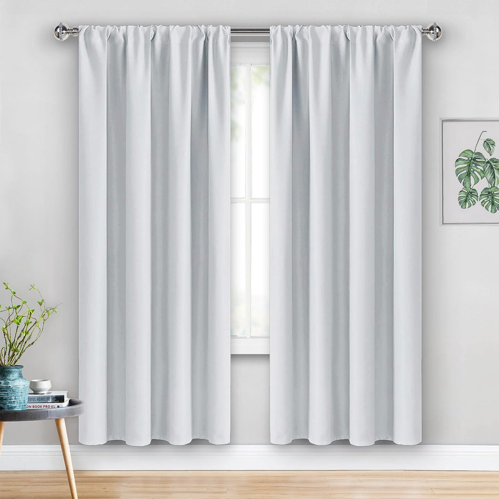 Jiuzhen Curtains for Bedroom - Room Darkening Thermal Curtains, Blackout Drapes Set of 2 Panels with Tiebacks, Light Blocking Curtains for…