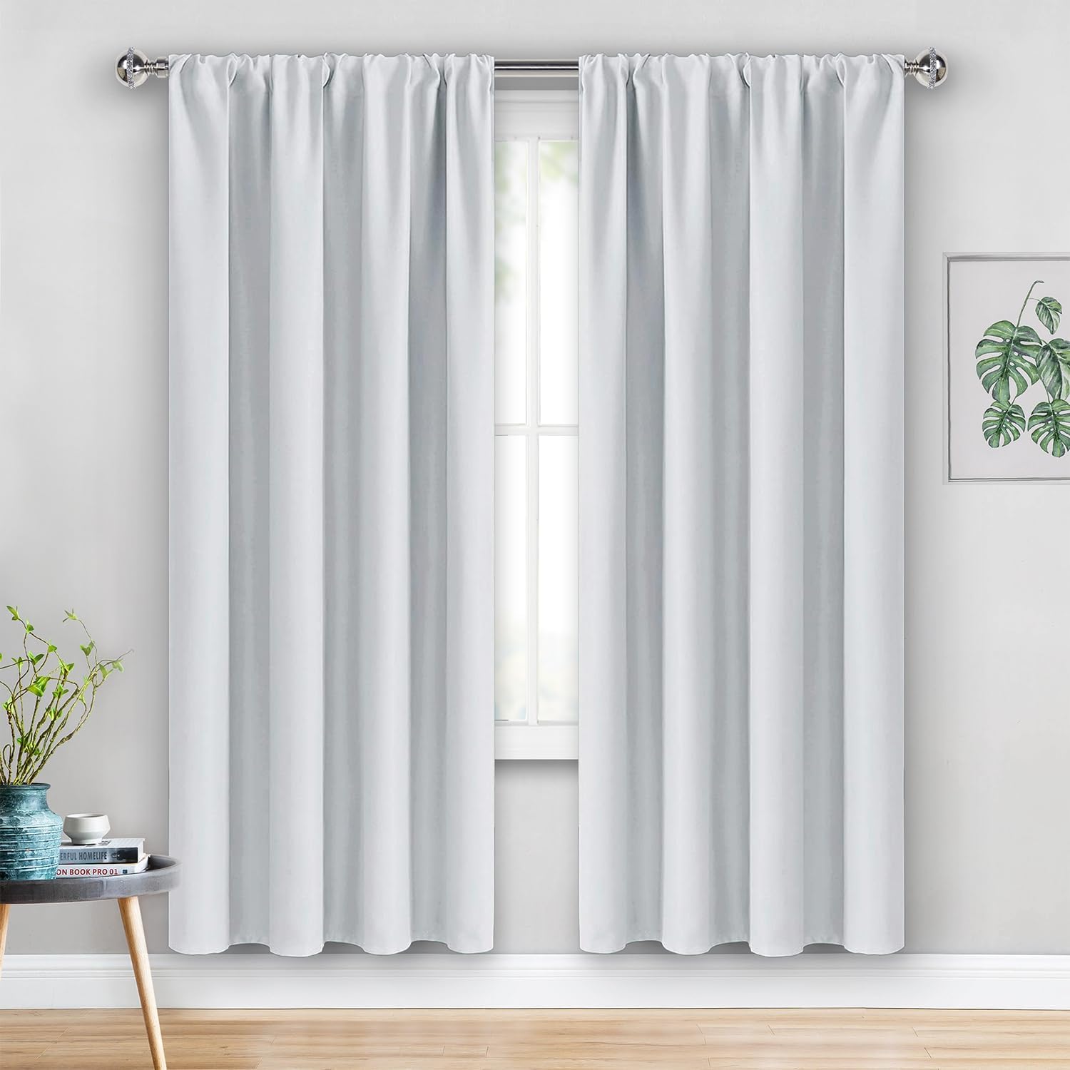 Jiuzhen Curtains for Bedroom - Room Darkening Thermal Curtains, Blackout Drapes Set of 2 Panels with Tiebacks, Light Blocking Curtains for…