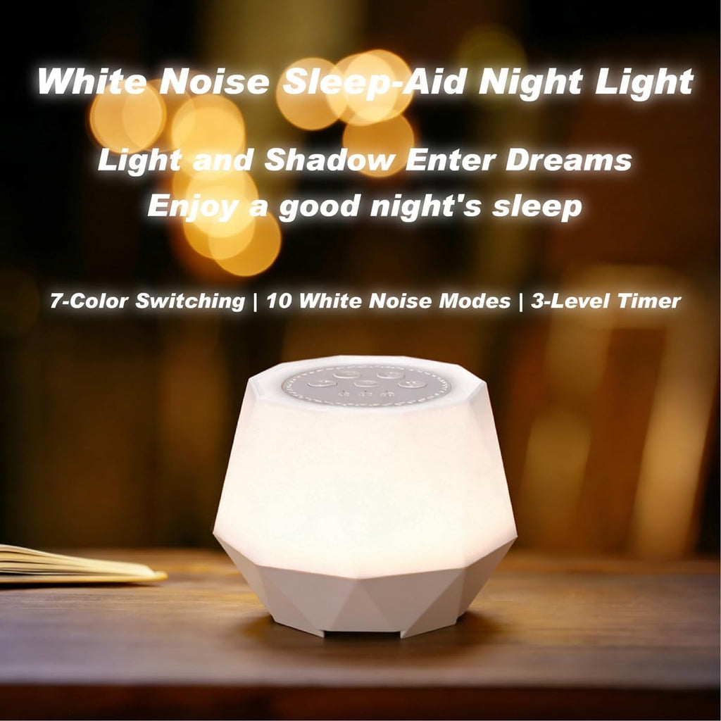 Colorful Noise Sound Machine with 7-Color, 3 Dynamic Mode Night Lights, 10 Soothing Sounds and Sleep White Noise Machine, 3 timers…
